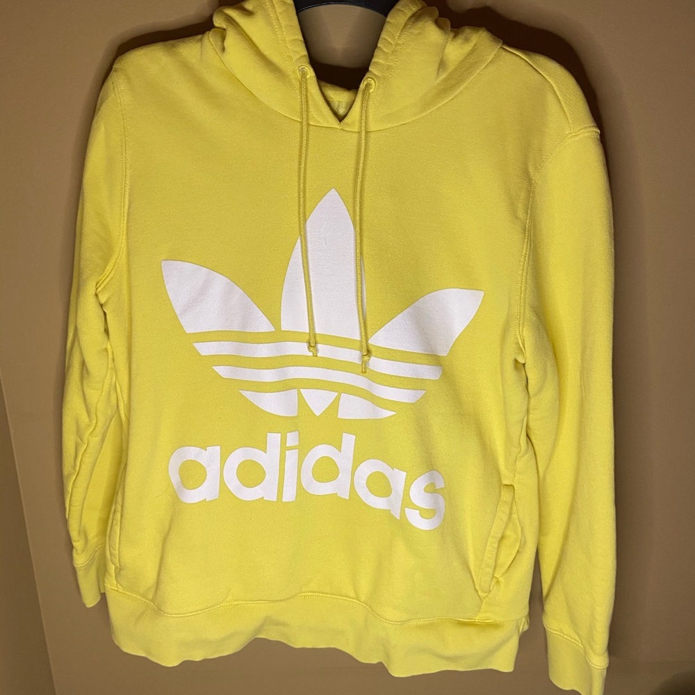 Adidas Yellow Draw String Hoodie